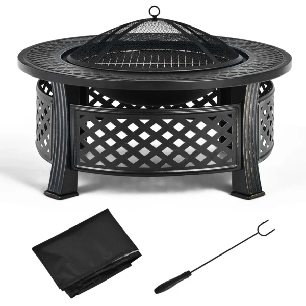 Wood Stove Burning Fire Pit Table